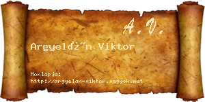 Argyelán Viktor névjegykártya