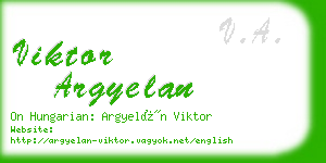 viktor argyelan business card